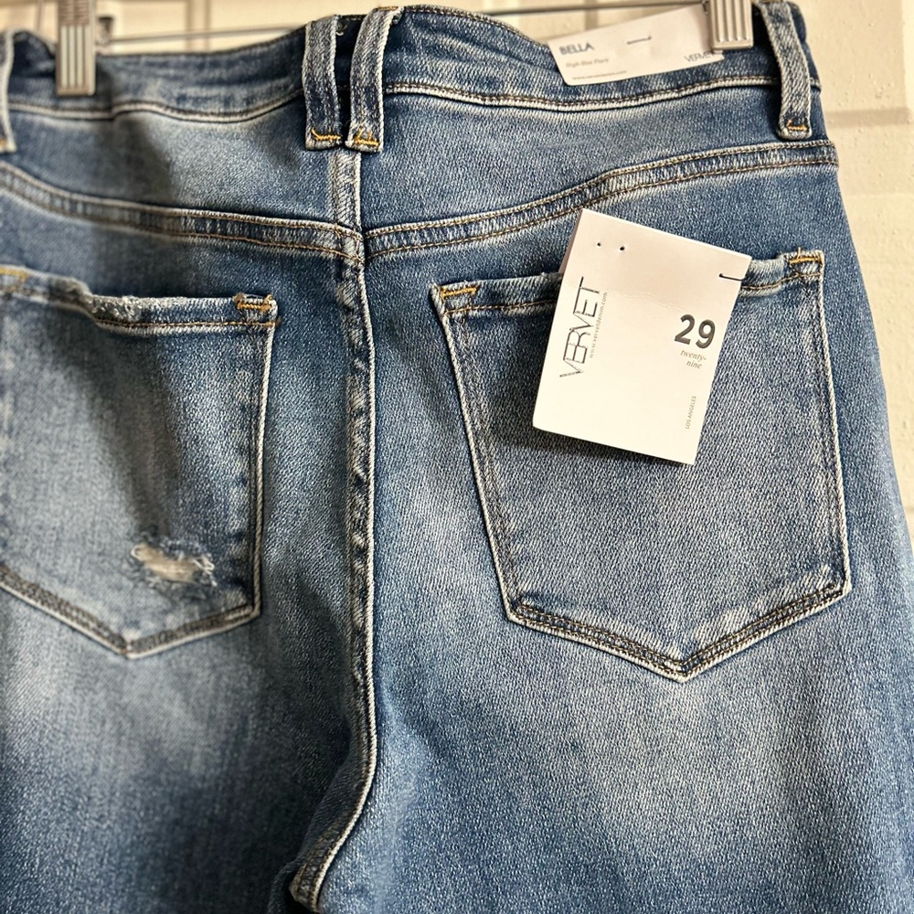 Vervet Medium Wash High Rise Floral Flare Jeans NEW WITH TAGS